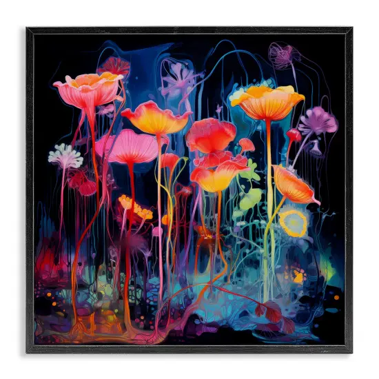 Stupell Industries Abstract Hued Blossoms Framed Giclee Wall Art Design by Nuk Nalandro {1}