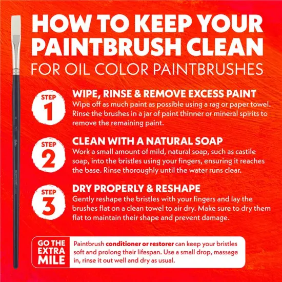 Creative Mark Imperial Professional Chungking Hog Bristle Brush - Fan , Handmade Long Handle Oil Paint Brushes for Artists, Nickel-Plated Brass Ferrules, Stiff Yet Soft Natural Bristles {7}