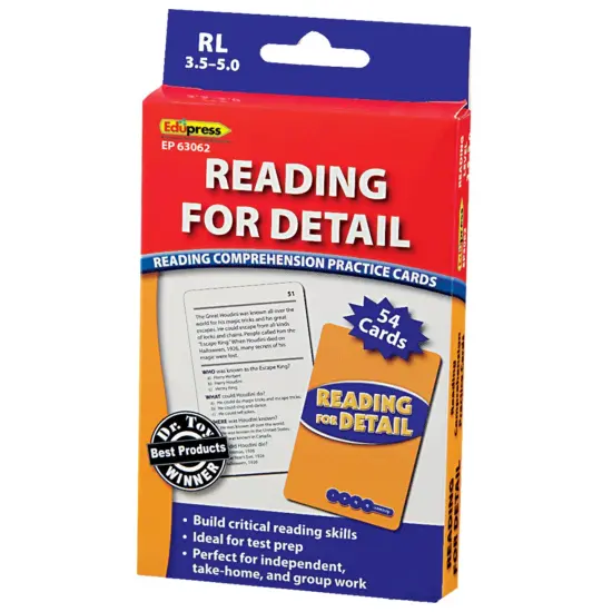 Reading for Detail Practice Cards Blue Level, Levels 3.5-5.0 {1}