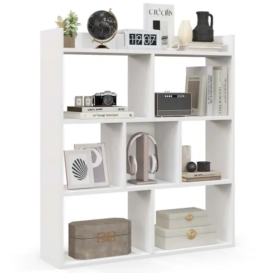Costway 1/2 PCS 7-cube Bookcase Open Storage Shelf with Anti-tipping Kits for Living Room White/Black/Natural {7}