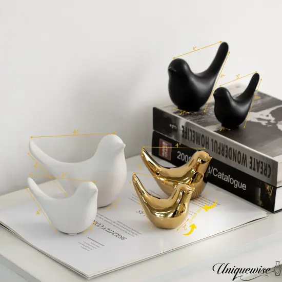 Uniquewise Gold Bird Figurine Elegant Home D&eacute;cor {10}