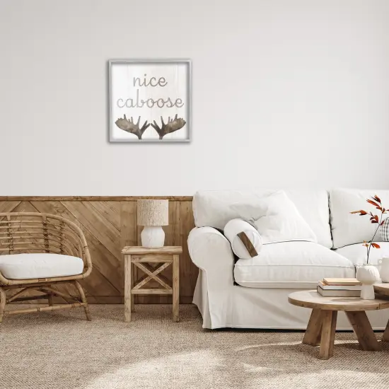 Stupell Industries Nice Caboose Bathroom Moose Framed Giclee Art Gray Frame {2}