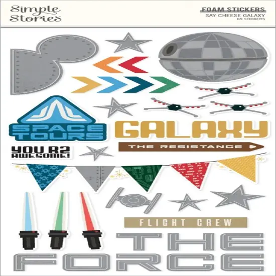 Say Cheese Galaxy Stickers 69/Pkg-Foam {1}