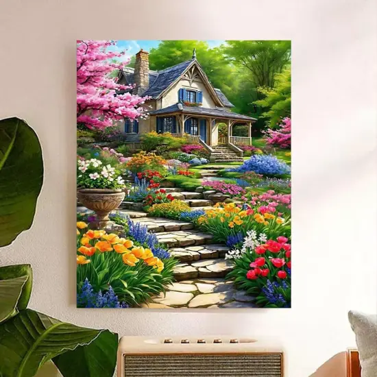 Landscape Paint by Numbers Kit for Adults-Garden Paint by Numbers Kits for Adults Canvas,Landscape Adult Painting by Numbers for Gift Home Wall Decor(16x20inch) {3}