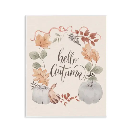 Stupell Industries Hello Autumn with Garland Wall Plaque Art Design by Andrea Jasid Grassi {1}