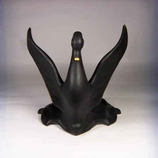 Ceramic Black Swan Figurine, Modern Home Decor, Gift for Her, Gift for Ballerina Dancer {3}