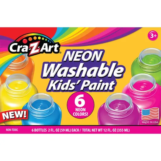 Washable Neon Paint, 6 Count {1}
