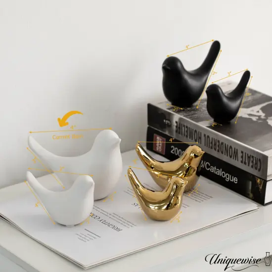 Uniquewise White Ceramic Bird Statue {4}