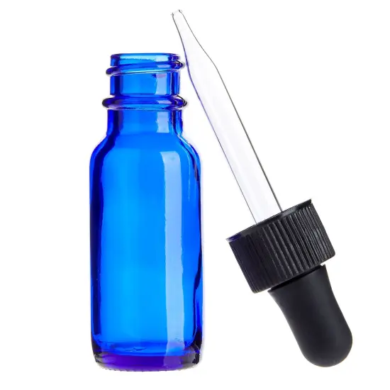 48 Count 0.5 oz Blue Glass Dropper Bottles and 6 Funnels (15 ml, 54 Pieces) {6}