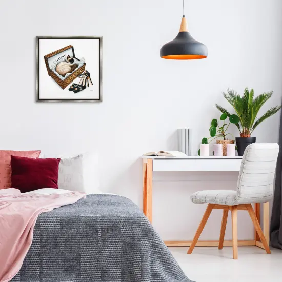 Stupell Industries Glam Cat Shoebox Framed Floater Canvas Wall Art Design by Amanda Greenwood {2}