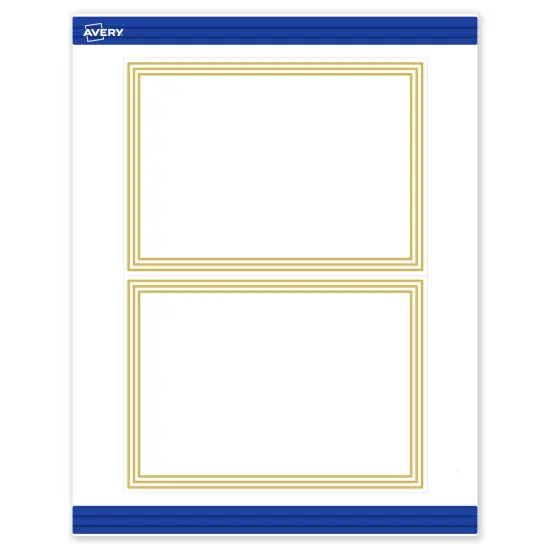 Avery Printable Rectangle Invitation Cards, Gold Multi-Lined Border, 5" x 7", Matte White Rectangle Invitation Cards, Laser/Inkjet, 20ct, Great for Invitation Cards {1}