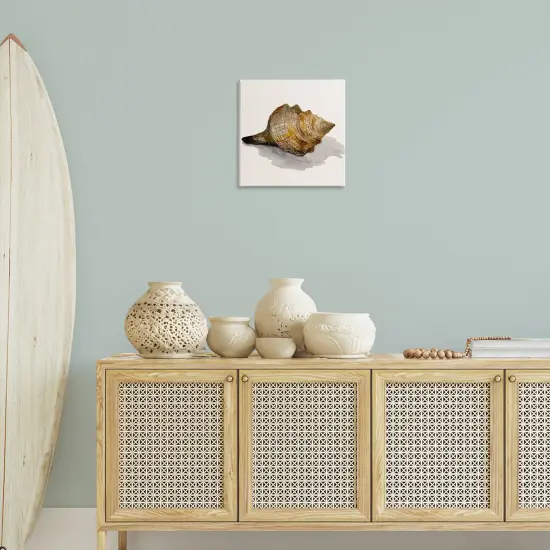 Stupell Industries Conch Shell on Beige Canvas Wall Art Design by Jacob Q {8}