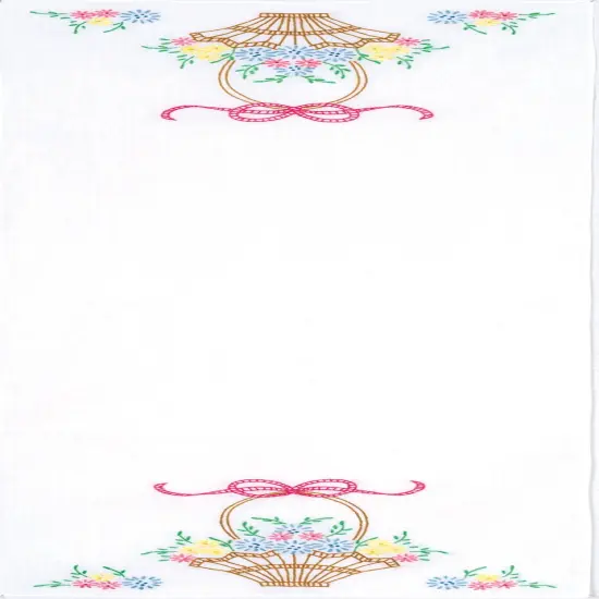 Jack Dempsey Stamped Table Runner/Scarf 15"X42"-Basket Of Daisies {4}