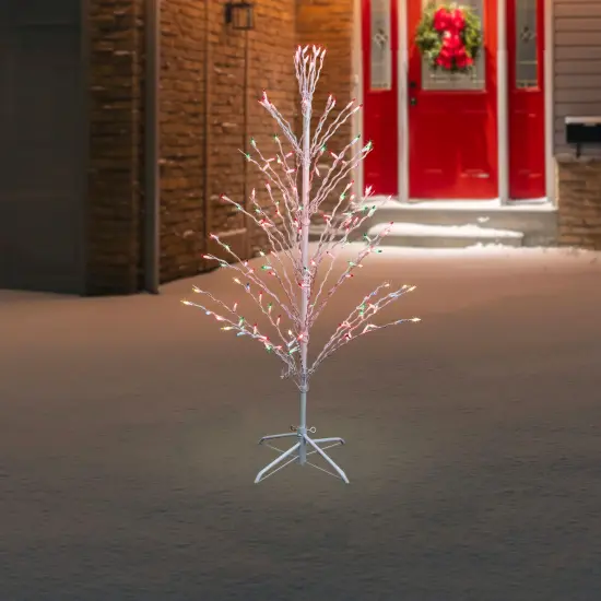 Northlight Pre-Lit Cascade Twig Tree Outdoor Christmas Decoration - 4' - Multicolor Lights {4}