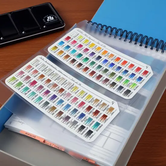 HG Art Concepts Painters Color Diary Swatch Card Protector Sleeves - Pack of 2, Size 48, 2 Card Pockets Per Sleeve, Clear Polypropylene, Fit Size 48 Swatches {4}