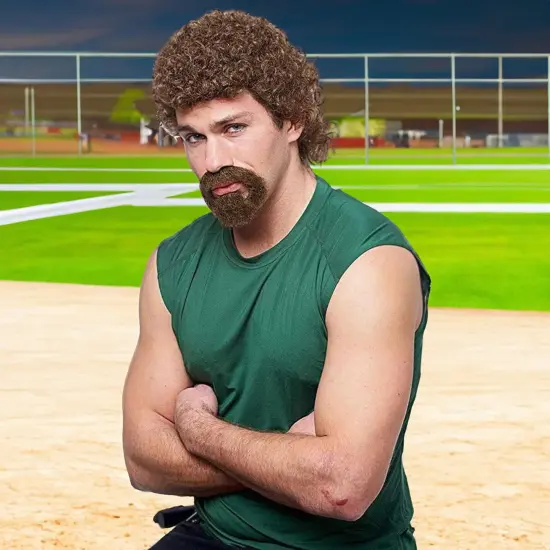 Kenny Men's Costume Wig with Beard - Brown {3}