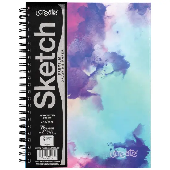 Watercolor Poly Sketch Book 12x9 Unruled {1}