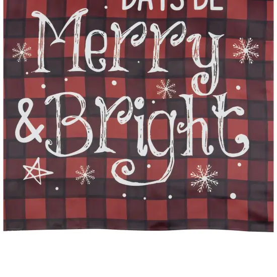 Northlight Red Buffalo Plaid Merry and Bright Christmas House Flag 28" x 40" {5}