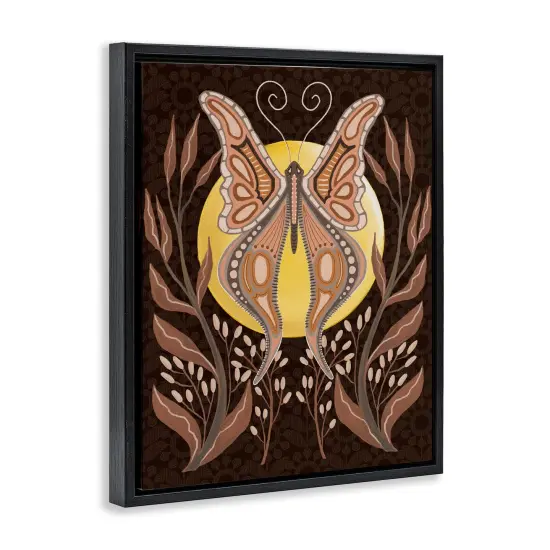 Stupell Industries Moth & Moon Botanicals Floater Framed Canvas Wall Art Design by Regina Moore {3}