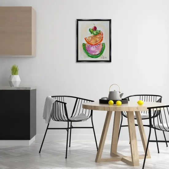 Stupell Industries Stacked Fruit Slices Floater Framed Canvas Wall Art Design by Estelle Grengs {2}