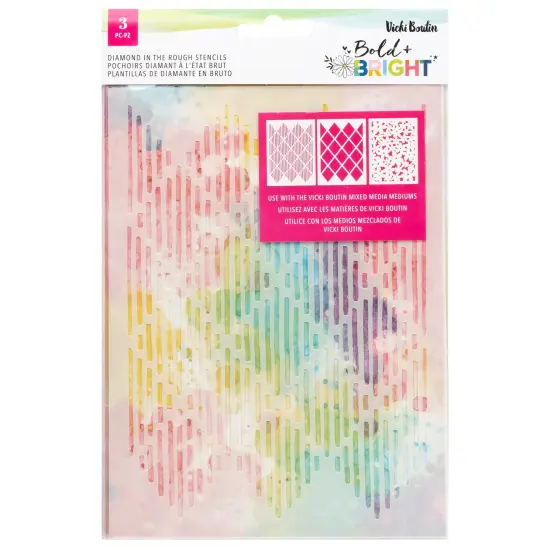 Vicki Boutin Bold And Bright Stencil Pack 3/Pkg-Diamond In The Rough {1}