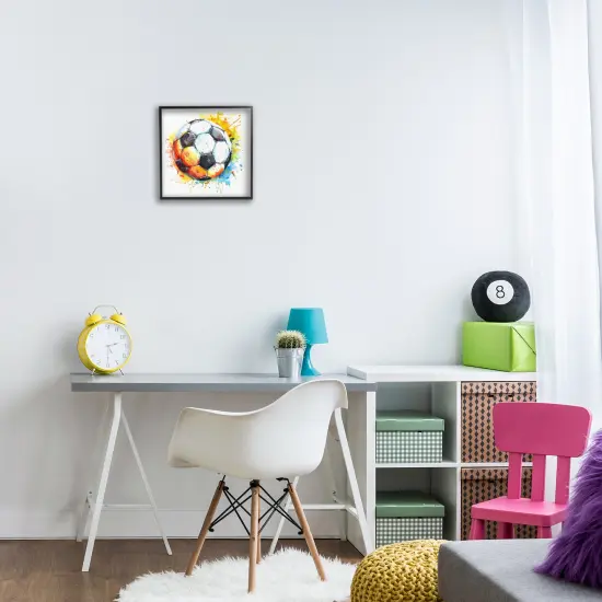 Stupell Industries Soccer Ball Bright Splash Framed Giclee Wall Art Design by LSR Design Studio {2}