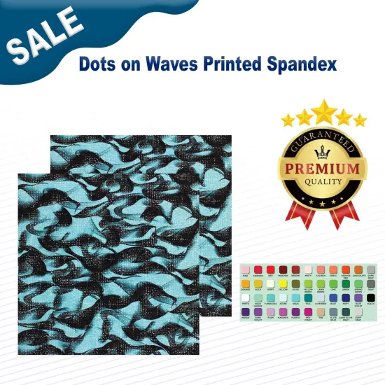 1 Yard Dots on Waves Printed Spandex Fabric {2}