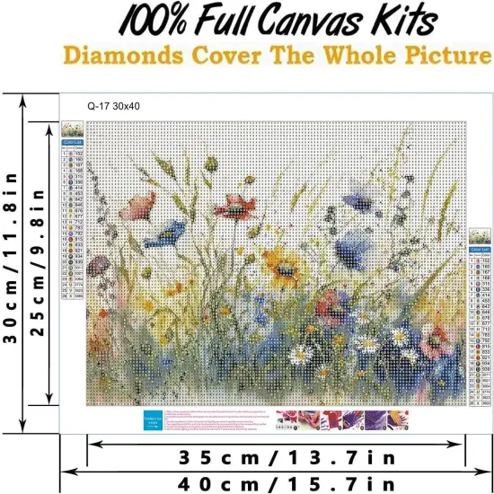 Diamond Painting Kits for Adults - Flower DIY 5D Diamond Art Kits Full Drill Diamond Dots Paintings with Diamonds Gem Art {2}