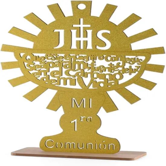 12pcs Wood Religious Centerpiece Cross JHS Chalice Communion Gold {1}