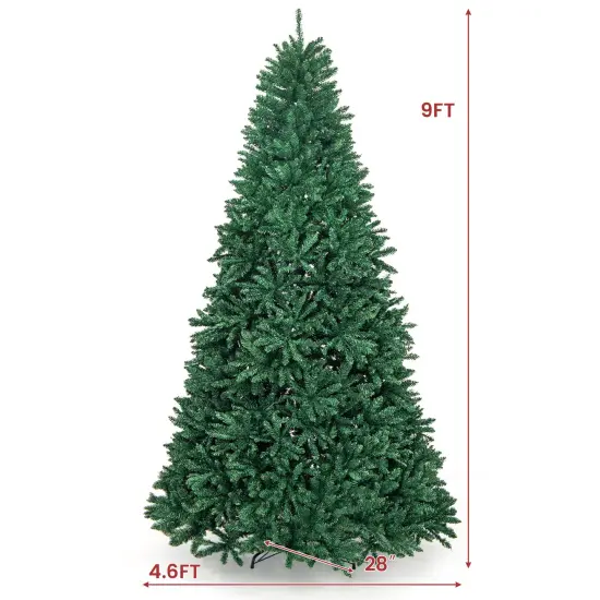 9 Feet Hinged Premium Artificial PVC Christmas Tree with Solid Metal Stand {5}