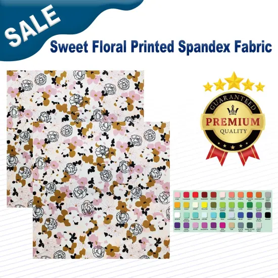Sweet Floral Printed Spandex Fabric {1}