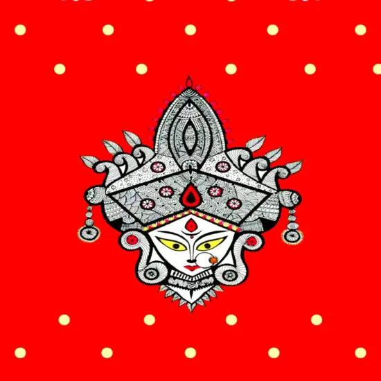 Indian Durga Mata Backdrop Traditional Cloth Durga Pooja Navratri Backdrop Hindu Pooja Decor Indian Wall Art Photo Wall Banner Decorative Hangings Housewarming Gift Green {7}