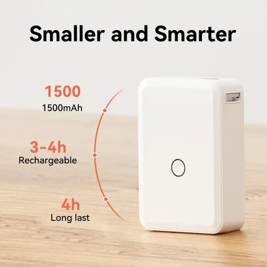 Thermal Label Makers with 1 Roll Tape, Portable Mini Wireless Bluetooth Sticker Printer for Home Office School Use, Mobile Phone Editable, Printable Width 0.47 inch, White {1}