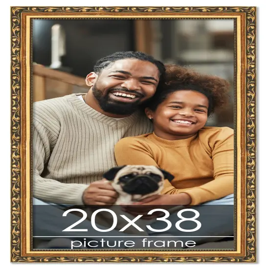 20x38 Museum-Quality Picture Frame with UV-Resistant Acrylic & Acid-Free Backing, Available in 4 Finishes - Gold, Silver, Bronze, and Black {1}