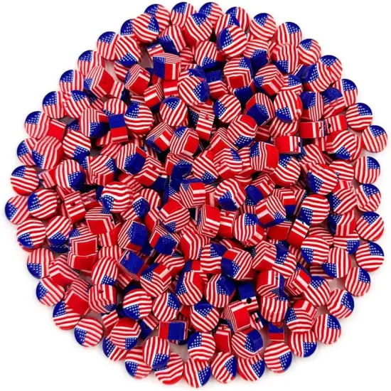 200pcs Flag Polymer Clay Beads {1}