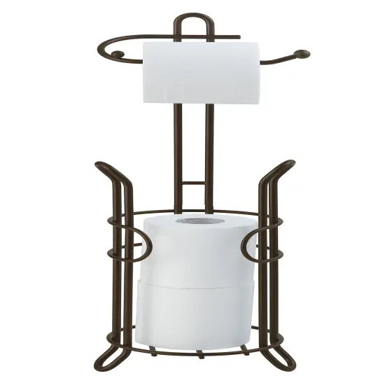 Freestanding Toilet Paper Holder with Storage Brown {2}