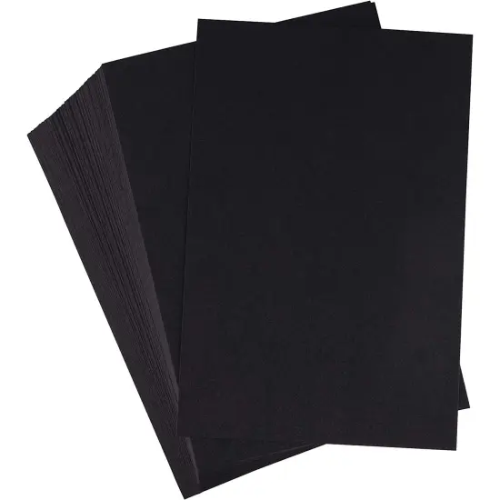 Black Cardstock - 200-Pack 4x6 Heavyweight Smooth Cardstock, 80lb 216GSM Cover Card Stock, Unruled Thick Stationery Paper, For Postcard, Invitation, Announcement, Marketing Material, 4 x 6 Inches {1}
