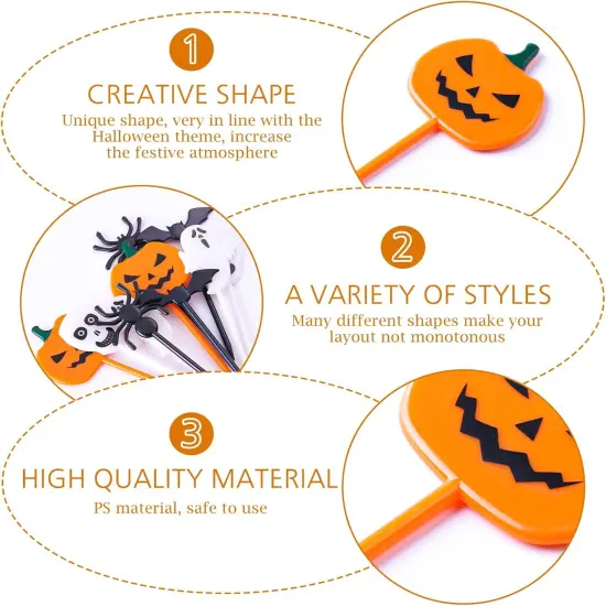 50PCS Halloween Picks Cupcake Toppers {3}