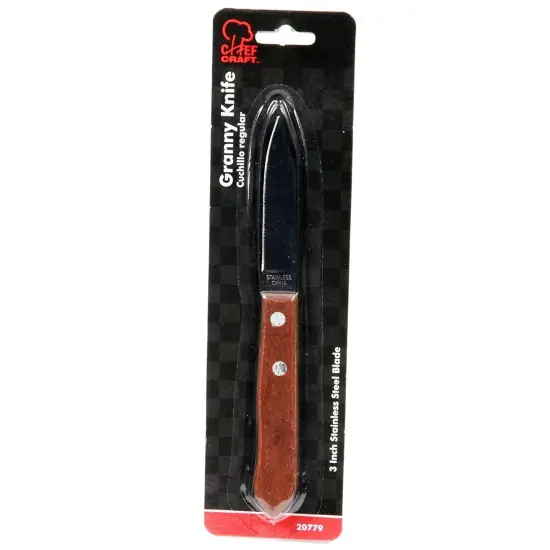 Chef Craft3" Long Stainless Steel Blade Paring Granny Knife - Great for Peeling Vegetables and Cutting Fruit {2}