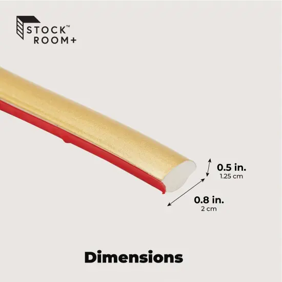 16.5 Feet Flexible Quarter-Round Trim for Wall Edges, Self-Adhesive Peel and Stick PVC Molding for Home and RV Countertops, Ceilings, Cabinet Edges (198.0x0.8x0.5in, Gold) {4}