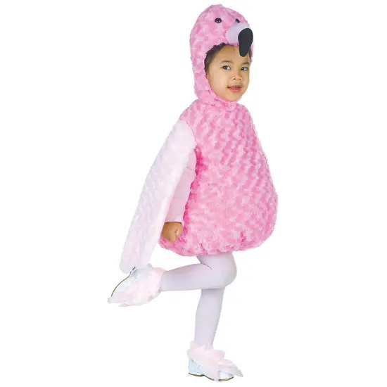 Toddler Plush Flamingo Costume Kids Halloween Pink One-Piece Outfit {1}