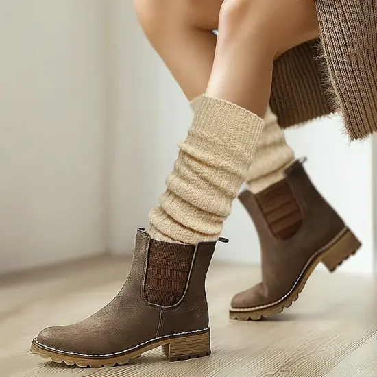 Wrapables Over The Knee Long Wool Blend Leg Warmers, Cream {3}