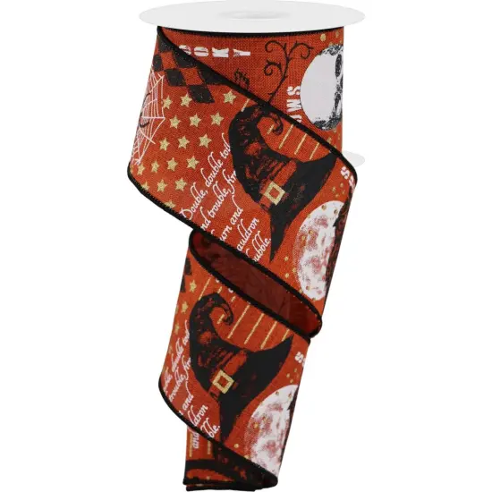 2.5" Vintage Halloween Ribbon: Orange (10 Yards) {1}