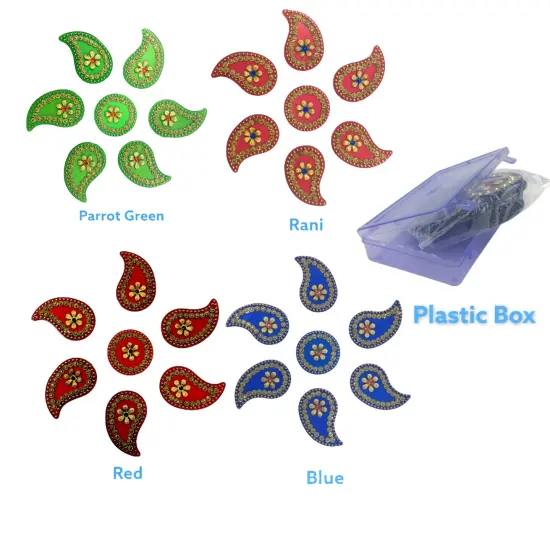 Diya Floor Rangoli Indian Traditional Handmade Reusable Acrylic Diya Rangoli Diwali Navratri Home Temple Decor Deepawali Wedding Housewarming Gift Floor Table Decoration (6.5 Inches) {6}