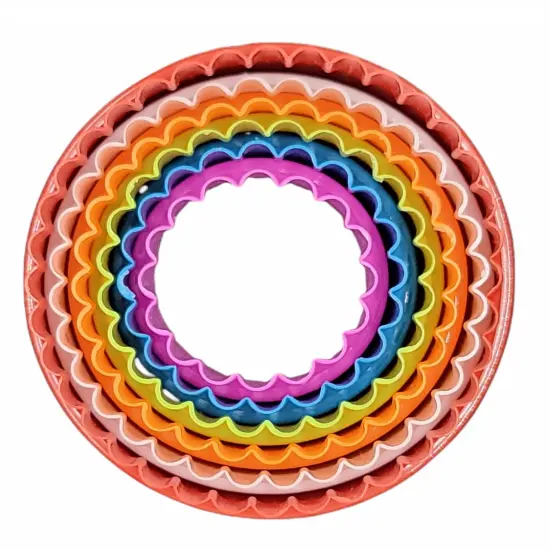 Handy Housewares 6pc Scalloped Biscuit/Cookie Dough Cutter Set, Round & Flower Edged, Dishwasher Safe, Plastic {7}