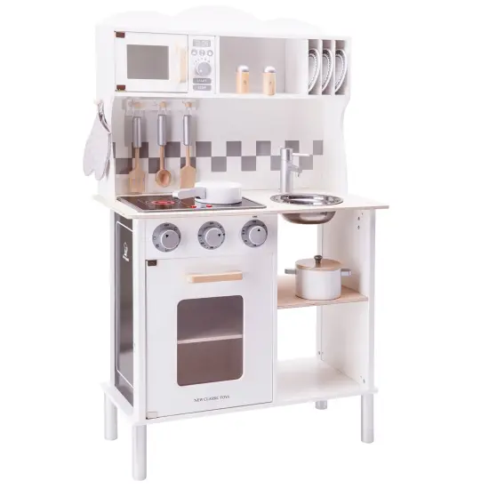 New Classic Toys Kitchenette Modern Electric Cooking, White {1}