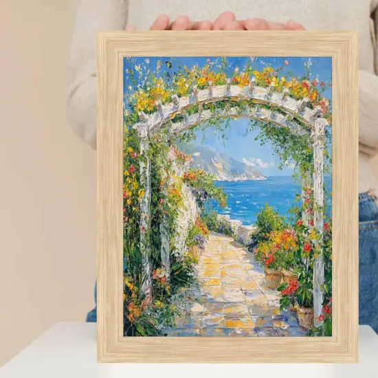 Cypress Natural Oak Wood Picture Frame 10x14 frame {1}