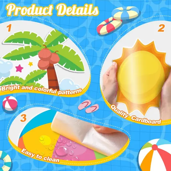 71 Pcs Hawaiian Hello Summer Bulletin Board Set {4}