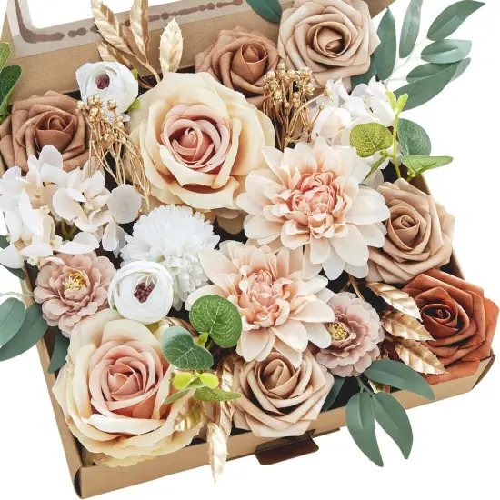 Artificial Flowers DIY Box Fake Roses - Nude {1}