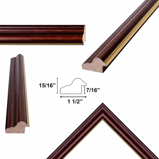 Certificate Gloss Cherry Wood Gold Lip Picture Frame 30x40 frame {4}